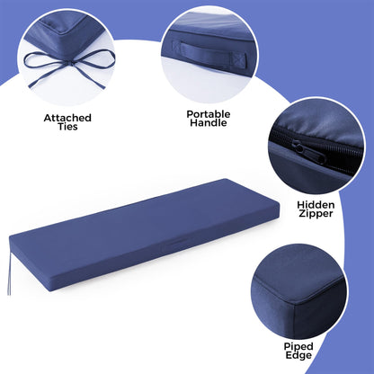 IPYNBAP Outdoor Bench Cushions for Outdoor Furniture, 48x18x3 Inch, Waterproof Bench Pillow, Fade Resistant Long Bench Seat Pads for Garden, Indoor, Porch Swing, Navy Blue