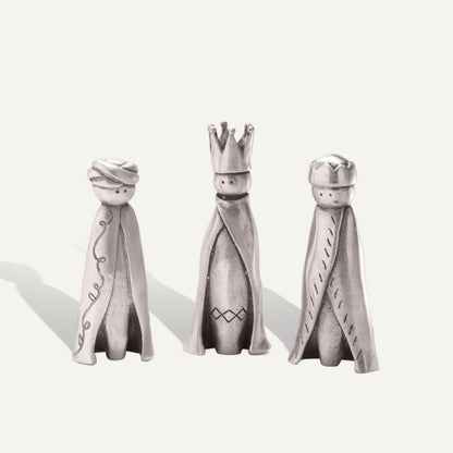 LISA LEONARD DESIGNS Pewter Three Wisemen Nativity Figurine Set Kings Nativity Set Holiday Ornament Figurines Christian Gift