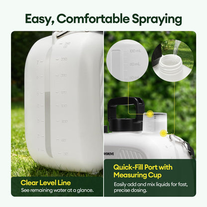 MAYGROVE 2 Gallon Electric Sprayer, Battery Powered Spray Bottle, Automatic Water Pump Plant Mister, Weed Yard Sprayer with 3 Nozzles, Ergonomic Handle, 3 Hours Long Battery Life