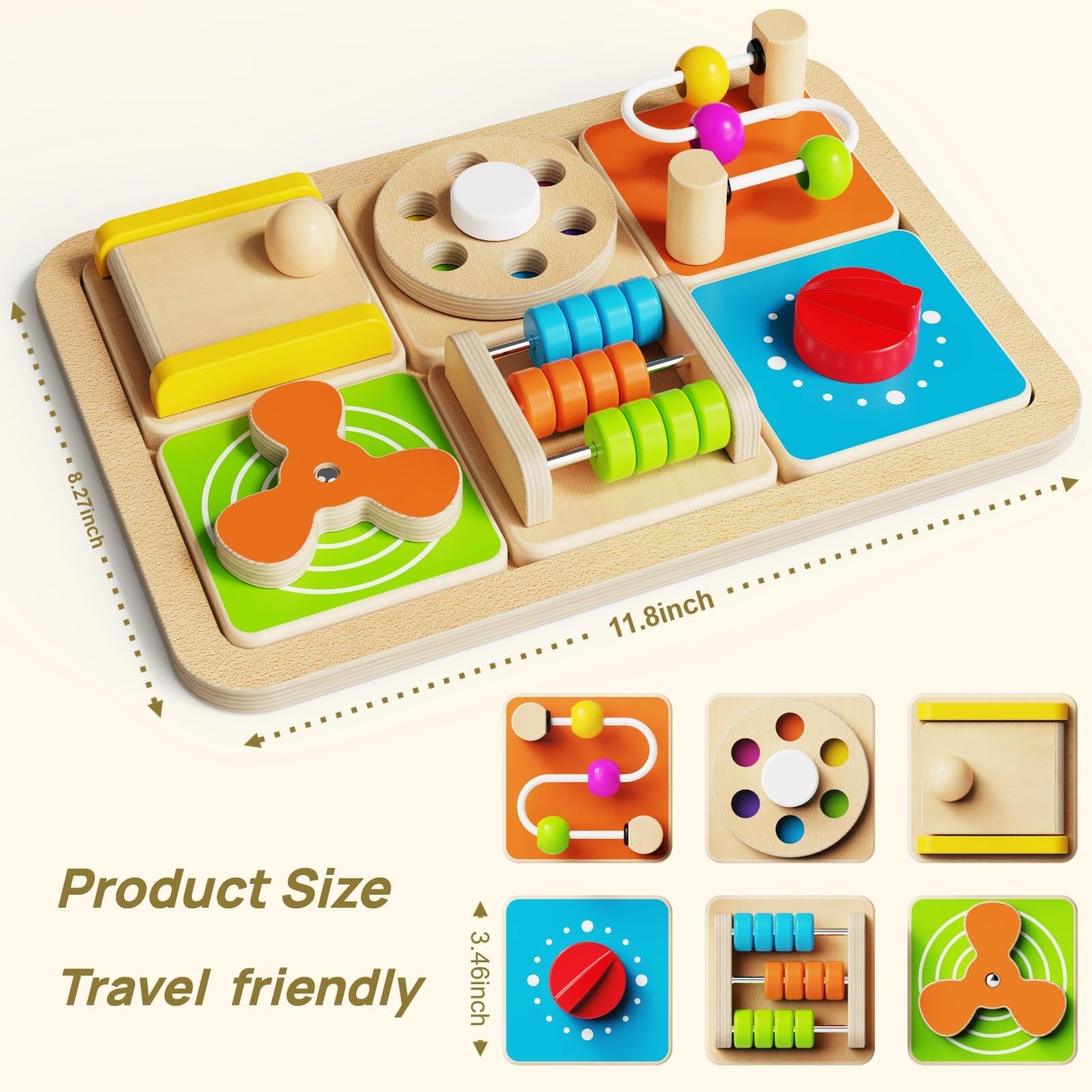 Itainq Busy Board for 1 Year Old, Montessori Toys for Toddler 1-3, Boys Girls Birthday Gifts