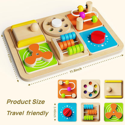 Itainq Busy Board for 1 Year Old, Montessori Toys for Toddler 1-3, Boys Girls Birthday Gifts