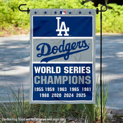 Dodgers 9 Time World Champions Series Double Sided Garden Flag
