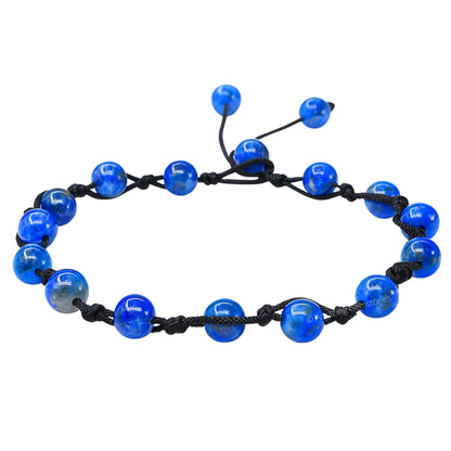 Amazing Gemstone Lapis Lazuli Anklet Ankle Bracelets for Women - Waterproof Beaded Healing Crystal Anklets, Plus Size Chakra Gemstone Bead Anklet (Stretchy Adjustable - Hand Knotted)