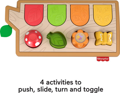 Fisher-Price Hide & Peek Pop-Up, Infant Activity Toy with Real Wood and Fabric Accents for Baby Ages 9 Months and Older