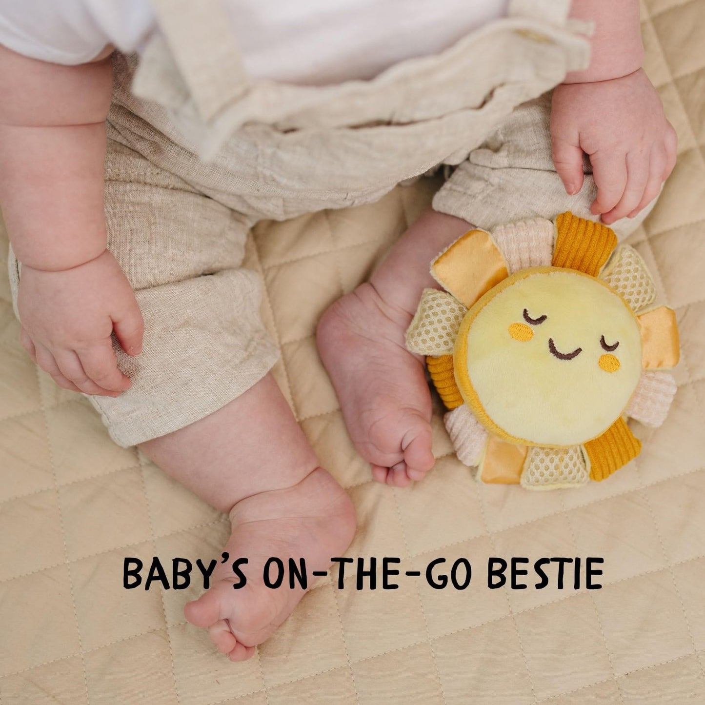 Lion & Light® Sunny Crinkle Toys for Baby | Sensory Toys for Babies | Baby Hanging Toys | Mellow Textures & Crinkle Sounds | Soft Rattle Toy for Babies 0-6 Months | Plush Toys for Kids