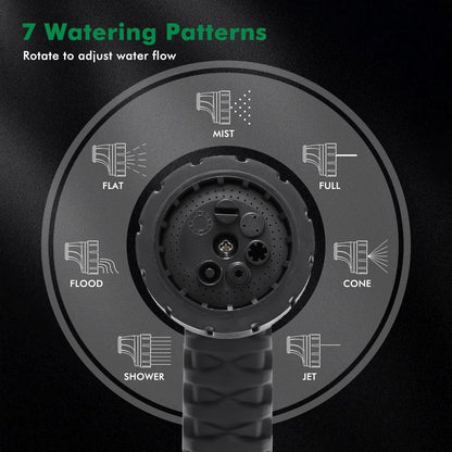 RESTMO Garden Hose Nozzle, Heavy Duty Metal Water Hose Nozzle, Hose Sprayer Nozzle with 7 Adjustable Spray Patterns, High Pressure Nozzle Watering Plants and Lawn, Pet Showering