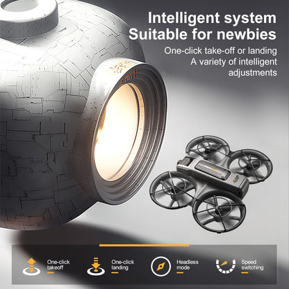 Drone With Large Screen Remote Control (4.92in) , Mini Airplane with Dual Cameras, 2 Batteries, 360° Flips, Full Propeller Guard Protection for Anti-Collision, Brushless Motor, Hovering, Quadcopter with Optical Flow Positioning, RC Helicopter for Adults a