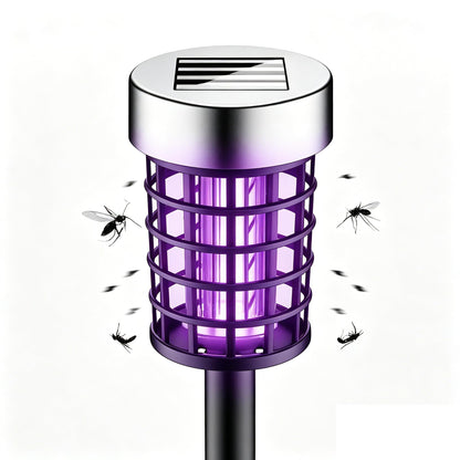 4 Pack Solar Bug Zapper Outdoor Waterproof Mosquito Repellent Outdoor Patio Mosquito Trap & Killer for Moths, Gnats, Flies, Small Flying Insect, Solar Powered Fly Zapper for Backyard, Garden, Patio