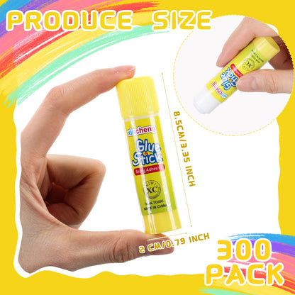 300 Pcs White Glue Stick Washable Glue Stick for Crafts Home School Classroom Students Teachers Employees Scrapbooking Crafting Supplies, 0.32 Ounce