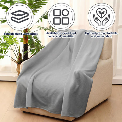 Newwiee 12 Pcs Fleece Throw Blankets Bulk 50'' x 60'' Oeko-tex Standard 100 Certified Spring Outdoor Wedding Guest Blankets Lightweight for Sleepover Donation Lap Pet Sofa Home (Green Shades)