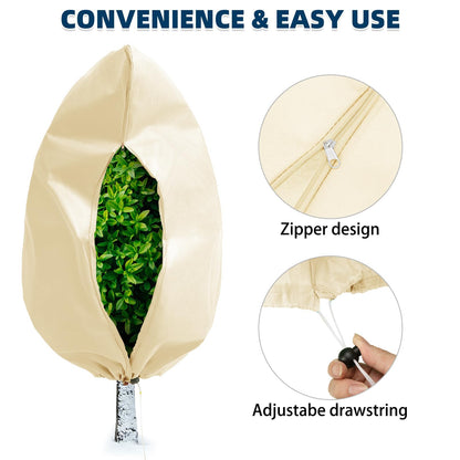 Homimp Frost Protection for Plants,Plant Covers Warm Plant Protection Cover Bags for Winter Frost Cold Weather Shrubs & Trees Jacket Covers (Yellow, 31.5" W x 47.3" H(8 PCS))
