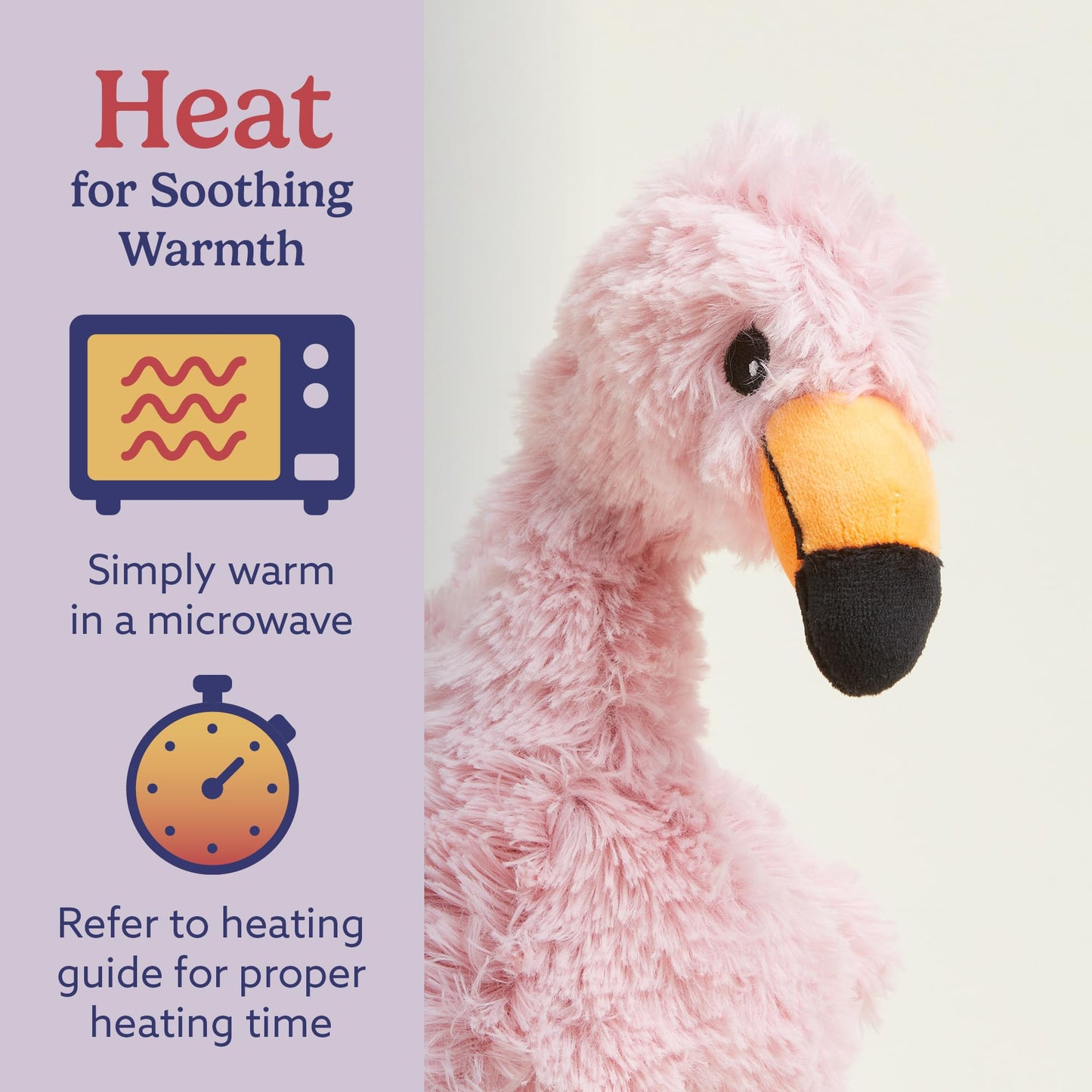 warmies Microwavable & Weighted Stuffed Animals, Flamingo - Heatable Plush, Stuffed Animal Heating Pad, Lavender Scented Plush for Cozy Snuggles, For Adults & Children (Boys, Girls, Babies & Toddlers)