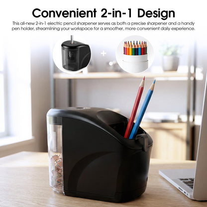 Electric Pencil Sharpener,Mini Automatic Pencil Sharpener.Suitable for No. 2/Colored Pencils (6-8 mm),Applicable to School/Classroom/Office/Home