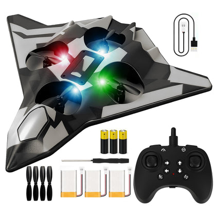 ZzzMgzzZ Foam Remote Control Airplanes for Kids & Adults | Easy Control, Great for Beginner and Teenagers, with Stable Hovering, 360° Flips, Circle Fly, LED Light, 2.4Ghz, Christmas & Birthday Gifts