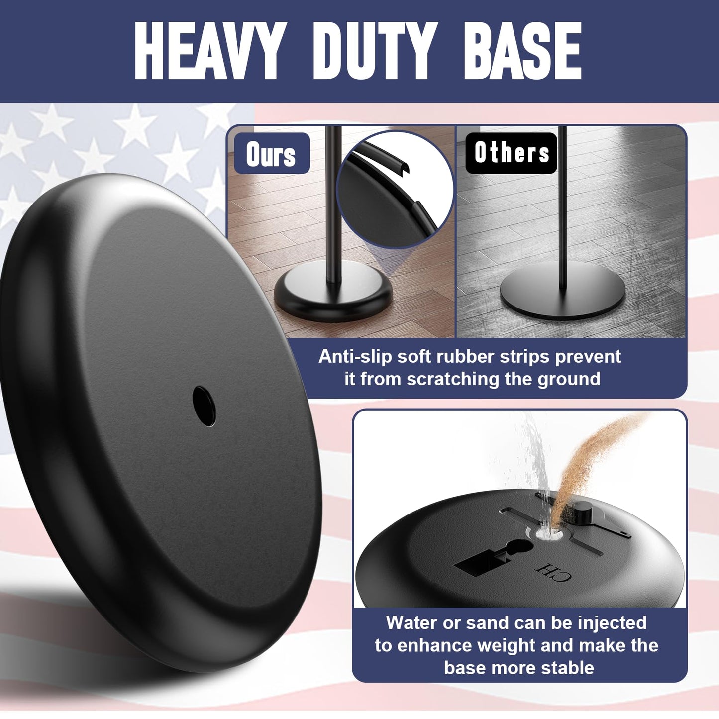 Indoor Flag Pole and Stand,8FT Flagpole Kit with Base Eagle Topper 3x5 FT American Flag,Heavy Duty Indoor Flag Pole for City Hall/Businesses/Office/Auditorium/School/Home