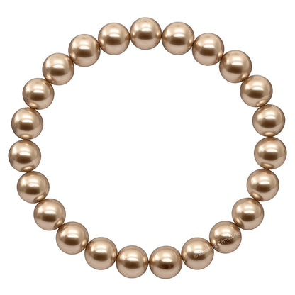 Amazing Gemstone Crystal Bracelet for Women Men's Gifts - Protection Healing Crystal Bracelet - 8mm Gemstone Beaded Stretchable Bracelet Pulseras Para Hombres Mujer Stocking Stuffers Mothers Day Gift (Champagne Pearl)
