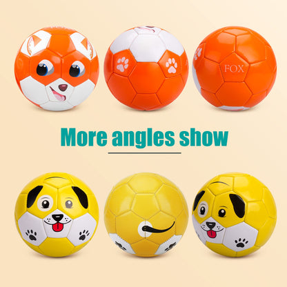 Toddler Soccer Ball Size 2 - Small Soft Kids Ball 2 Pack for Ages 1-5 Cartoon Sports Toy Boys Girls - Great Soccer & Birthday Gift for Babies, Toddlers & Kids Indoor Outdoor Games