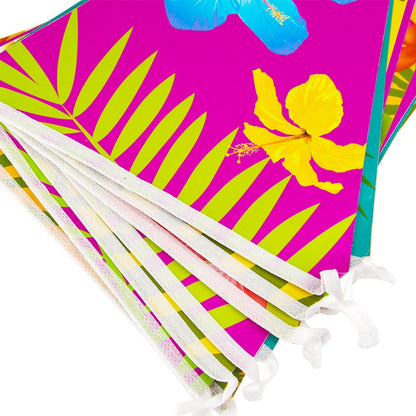 FEPITO 6 Pack Hawaiian Bunting Banner Luau Party Tropical Party Bunting Totally 18 Meters