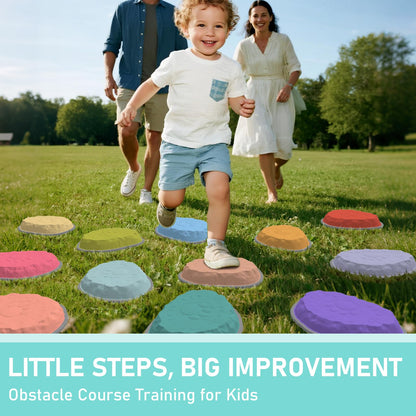 12Pcs Stepping Stones for Kids, Todder Ourdoor Toys, The Floor Is Lava Game for Kids Balance Toys, Indoor Obstacle Course for Toddler 1-3