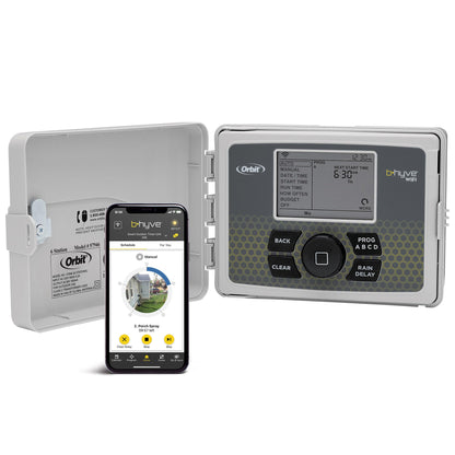 Orbit B-hyve Smart Indoor/Outdoor Sprinkler Controller - 6-Zone - App Controlled Smart Controller with Custom Irrigation Schedules - Weatherproof Multi-Zone Sprinkler System - 57946
