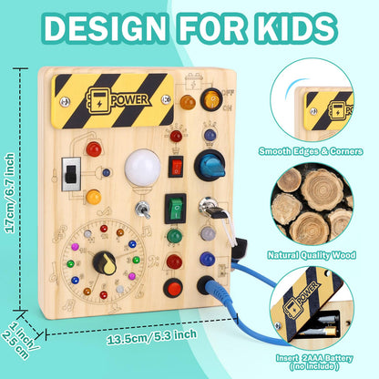 Hoarosall Montessori Busy Board - Sensory Toys for 1-3 Year Old Boys & Girls,Travel Educational Learning Activities for Toddlers,Sensory Toy for Kids with Autism