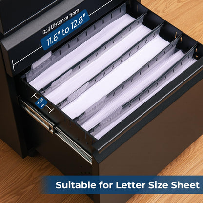 Y YOMA Plastic Extra Capacity Hanging File Folder, Letter Size, 2” Expansion, 12 Pack Clear Reinforced Expanding Hanging Folders with Tabs, Heavy Duty Waterproof Accordion for Bulky Files