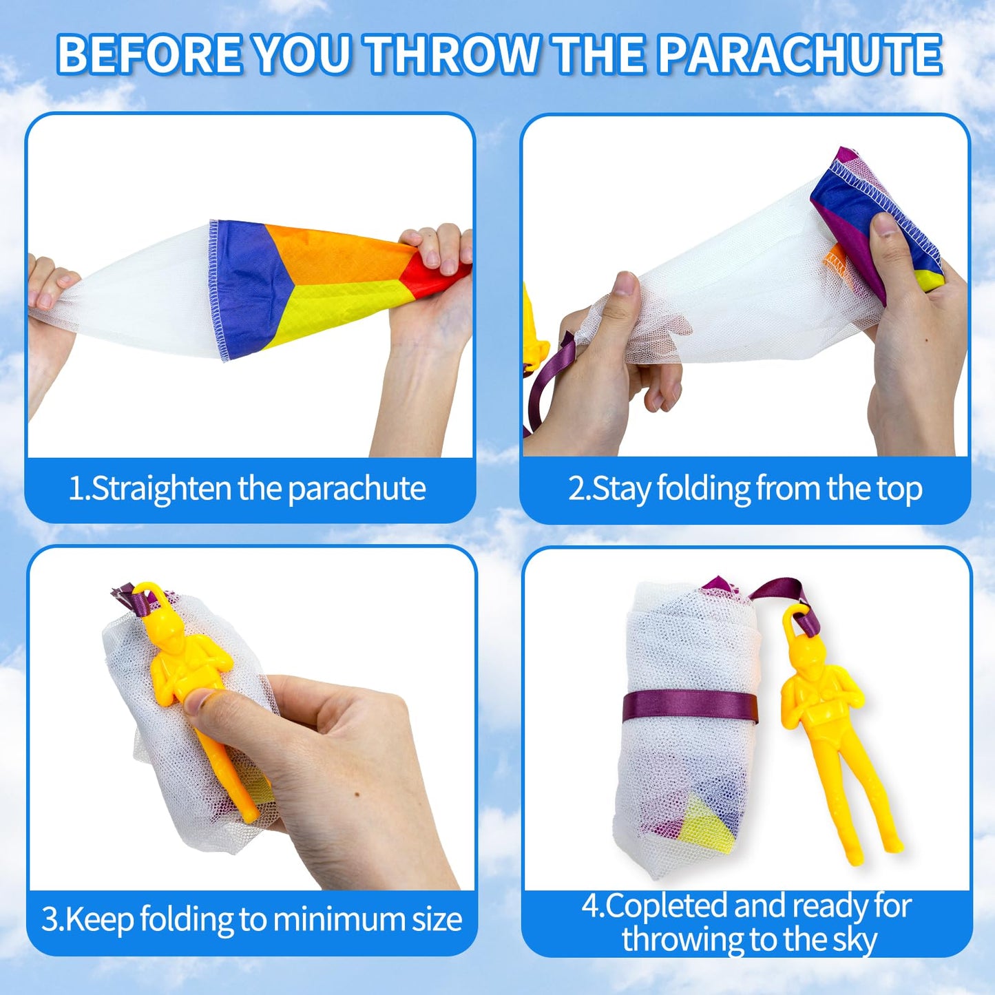 Ynybusi 10 Pcs Parachute Toys for Kids, Cool Outdoor Flying Toys Parachute Men for 3 4 5 6 7 8 9 10 Year Old Boys Kids, Best Easter Basket Stuffers Valentines Gifts Idea 2026 for Kids Party Favors