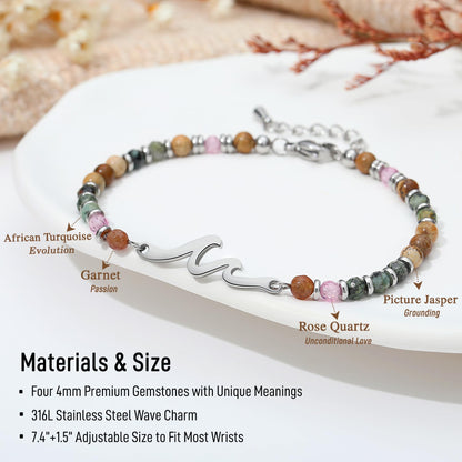 Valentines Day Gift for Her, Dainty Wave Bracelet for Women Jewelry, Valentines Day Gifts for Daughter, Mom, Wife, Friends, Girlfriend, Coworkers, Sister, Teacher, Female