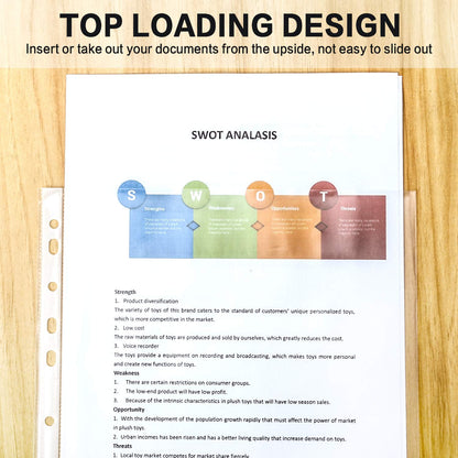 Sheet Protectors, PANDRI 600 Pack Clear Heavy Duty Plastic Page Protectors Sheet Reinforced 11-Hole Fit for 3 Ring Binder Fits Standard 8.5 x 11 Paper, 9.25 x 11.25 Top Loaded, Excluding Acid