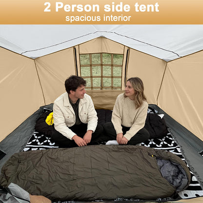 KAMPKEEPER 2 Person Canopy Side Tent, Camping Tent for 10x10 Canopies, Easy Up Cube Tents Gazebo Room with Mesh Window for Camping, Storage, Events(Canopy Not Included)
