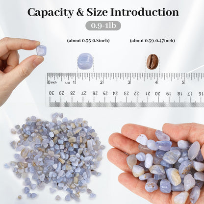 JOHOUSE Decorative Crystal Pebbles, 1 Lb(0.35"–0.8") Natural Quartz Stones Aquarium Gravel Sea Glass Rock Sand for Fish Turtle Tank Air Plants Decoration