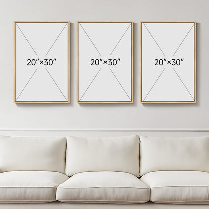 Large Framed Green and Beige Abstract Wall Art Set of 3, Modern Neutral Canvas Prints Paintings Artwork for Walls, Minimalist Abstract Pictures for Living Room Dining Room Bedroom Wall Decor 20x30 In