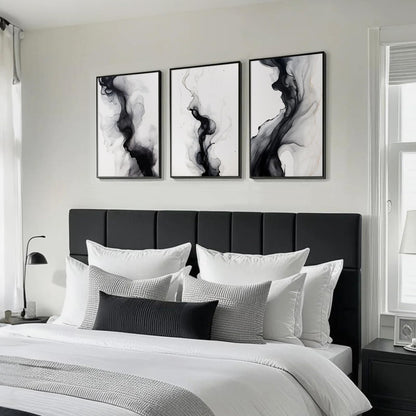 Black White Abstract Wall Art Decor Gray Modern Wall Art Minimalist Canvas Painting Black White Grey Pictures Poster Abstract Prints Artwork for Living Room Bedroom 12x16 Set of 3 Inch Unframed