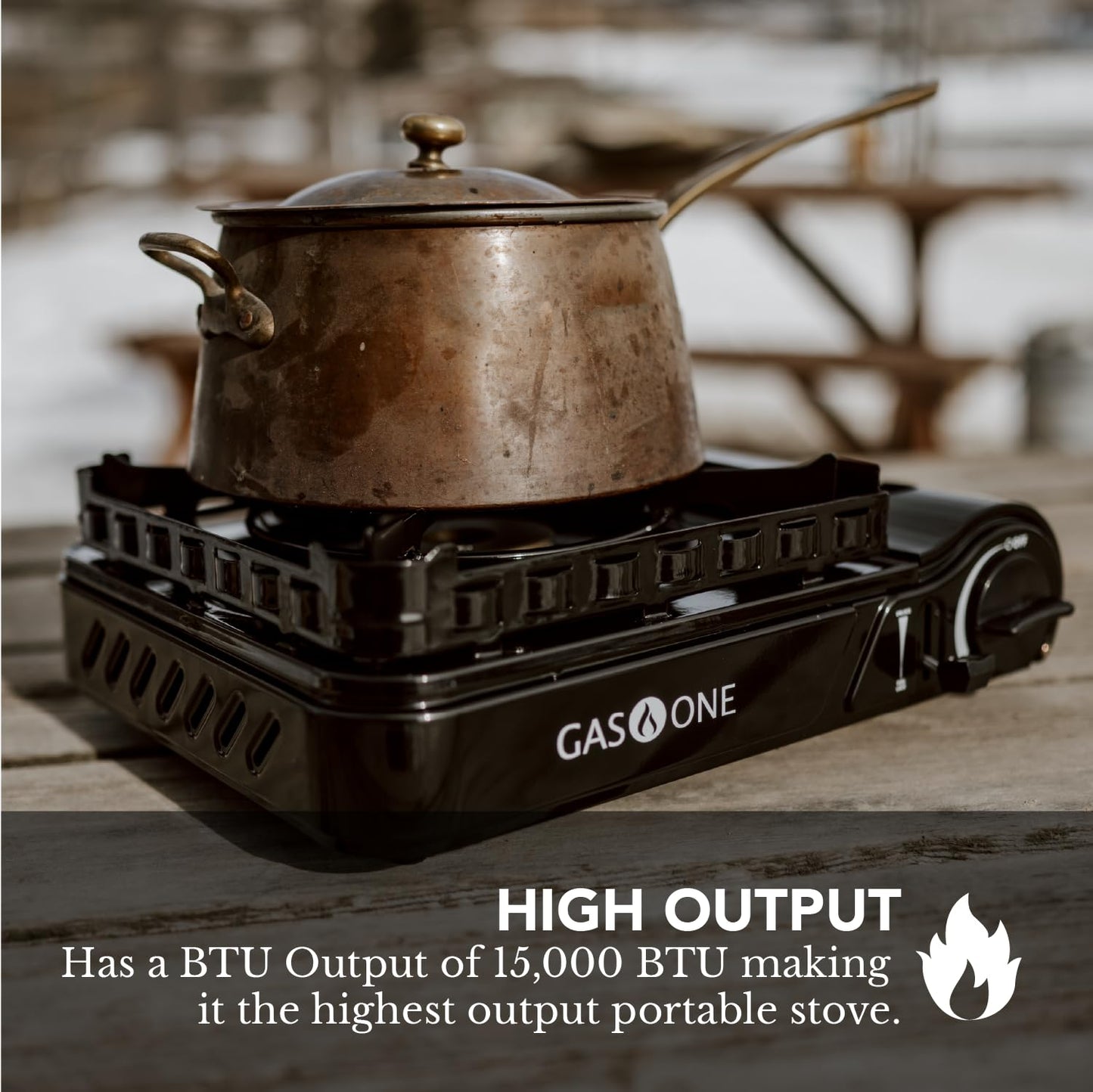 GasOne 15,000 BTU Propane or Butane Stove Dual Fuel Stove Portable Camping Stove - Patented - with Carrying Case Great for Emergency Preparedness Kit