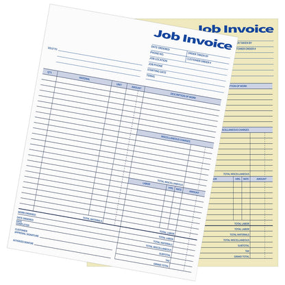 Crtiin 2 Pcs Contractors Invoice Book Carbonless Forms Receipt 8.5 x 11 Inch Work Order Receipt Book Forms for Small Business with Blank Invoice Sheets, 50 Sets(2 Part)