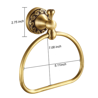 WOLIBEER Brass Towel Ring,Antique Hand Towel Holder, Bathroom Hand Towel Rack Hanger Wall Mounted Retro Kitchen Accessories