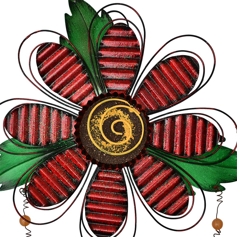 Metal Welcome Sign for Front Door - Decorative Flower Hanging Plaque Spring Wreaths Wall Art - Farmhouse Patio Garden Outdoor Decorations (Red, B)