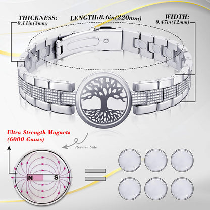 JEROOT Ultra Strength Magnetic Bracelet for Women | 3500-6000 Gauss Neodymium Magnets | Magnetic Therapy Jewelry with Adjustable Tool & Gift Packaging
