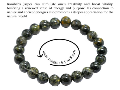 Amazing Gemstone Crystal Bracelet for Women Men's Gifts - Protection Healing Crystal Bracelet - 8mm Gemstone Beaded Stretchable Bracelet Pulseras Para Hombres Mujer Stocking Stuffers Mothers Day Gift (Kambaba Jasper)