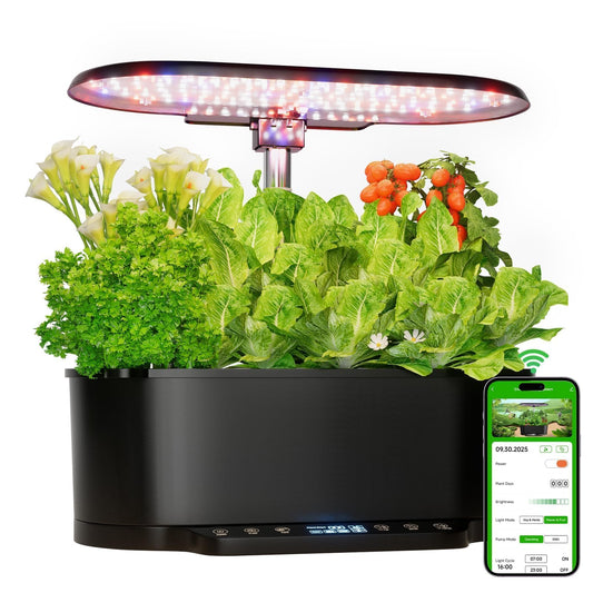SPECILITE Hydroponics Growing System Kit with 30” Height, 15 Pods Herb Garden with 36W Grow Light, Auto Timer & Pump System, APP & WiFi Controlled Smart Indoor Garden for Vegetables,Kitchen & Gifts