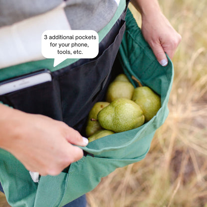Roo Gardening Waist Apron with Pockets for Women & Men - Canvas Garden Apron with Harvesting Pouch, Water-Resistant, Washable