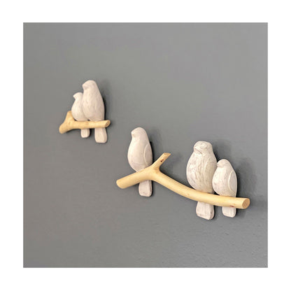 Crane Baby Handcrafted Wooden Bird Wall Decor, 2-Piece Set for Boys or Girls Woodland Nursery Decor, Natural Hand-Carved Wood, Woodland Decor For Nursery