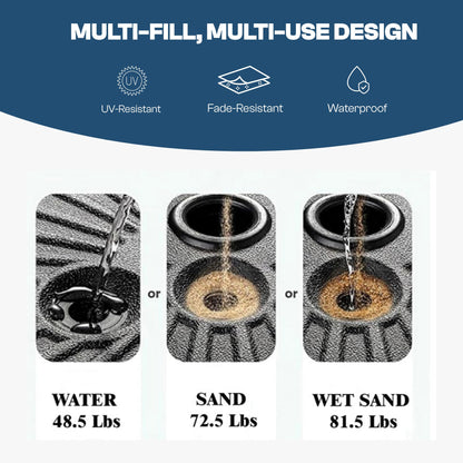 Patio Kingdom Umbrella Base Water Filled Stand 81.5lb Max Capacity Heavy Duty Patio Umbrella Base for Outdoor,Deck,Market,Lawn,Garden