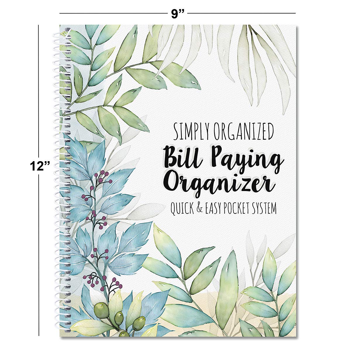 Current The Best Days Bill Paying Organizer Book - 9" x 12” Personal Account Book, Spiral Bound, 14 Storage Pockets, 32 Label Stickers, Monthly Finance & Payment Management Tracker for Home & Office