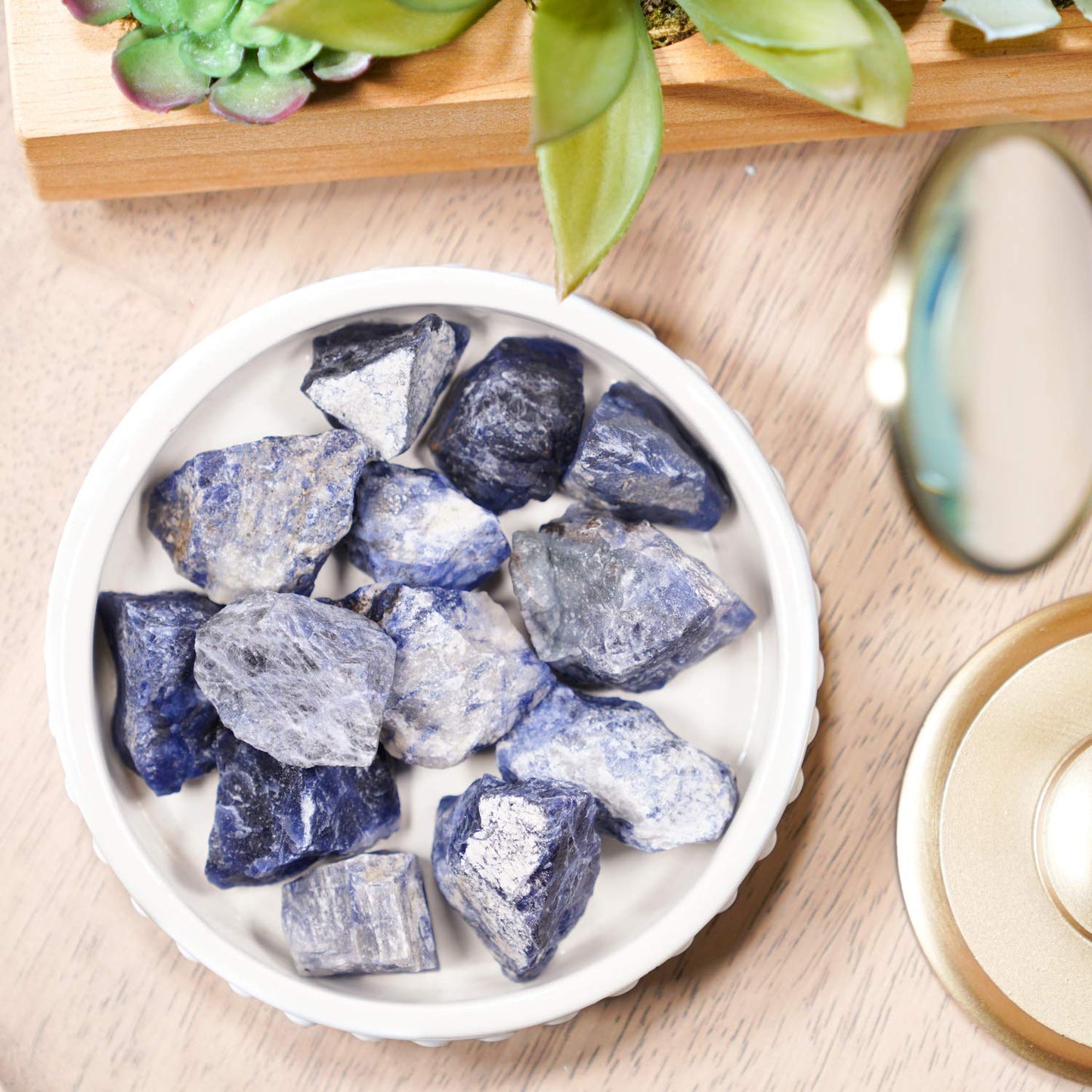 Crystal Allies 1 Pound Bulk Rough Blue Sodalite Reiki Crystal Healing Stones Large 1"