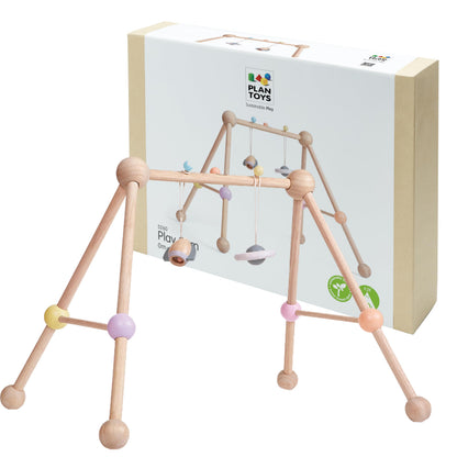 PlanToys® Play Gym Wooden Baby Activity Toy in Pastel Colours | Montessori Sensory Play for Motor Skills, Coordination & Focus | Eco-Friendly Developmental Gym