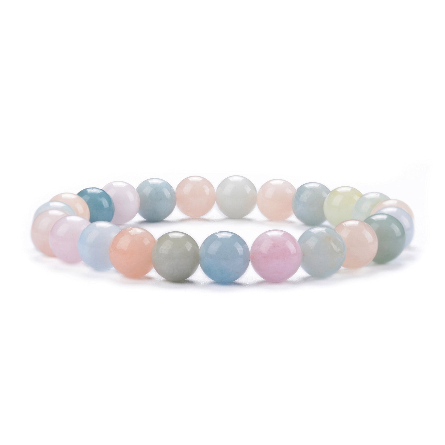 Cherry Tree Collection Multi-Beryl Beaded Bracelet – Genuine 8mm Gemstone Stretch Bracelet for Men & Women – Handmade Crystal Bracelet - (Multi-Beryl - M)