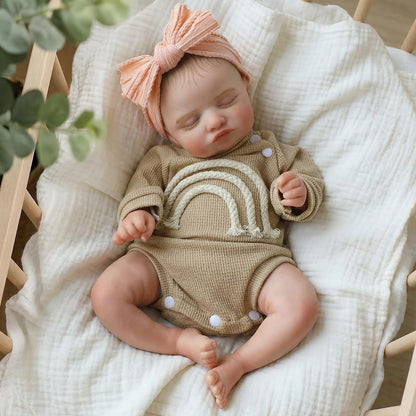KSBD Realistic Reborn Baby Dolls-20 inch Sleeping Lifelike Newborn Real Life Baby Dolls, Soft Cloth Body with Feeding Toy Accessories for Kids Age 3 +