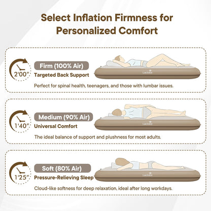 Camping Air Mattress Twin with Built in Pump No Air Leak 2 Mins Upgraded Inflatable Mattress Adjustable Firm 8'' Drop Stitch Fabric Blow up Mattress Support 1100LBS Portable Home Guests Camping Travel