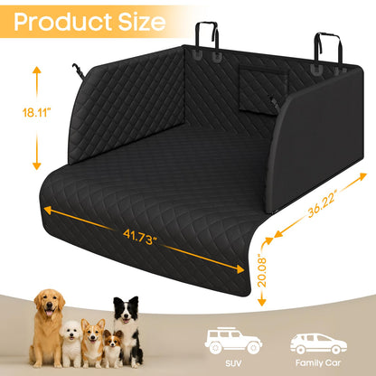 PETICON SUV Cargo Liner for Dogs, Waterproof Trunk Cover with Cushioned Sides to Protect Pet, Full Coverage Non-Slip Seat Cover for SUVs with Bumper Flap Protector
